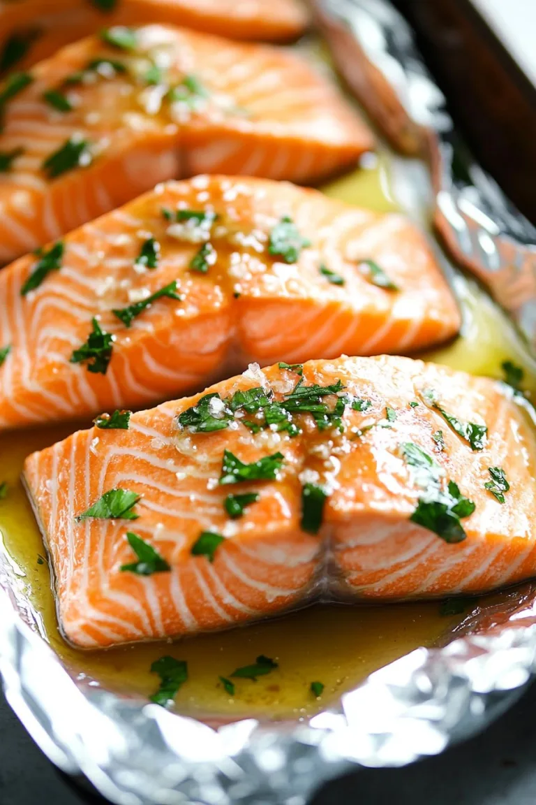Baked Honey Garlic Salmon in Foil Recipe | Easy & Delicious