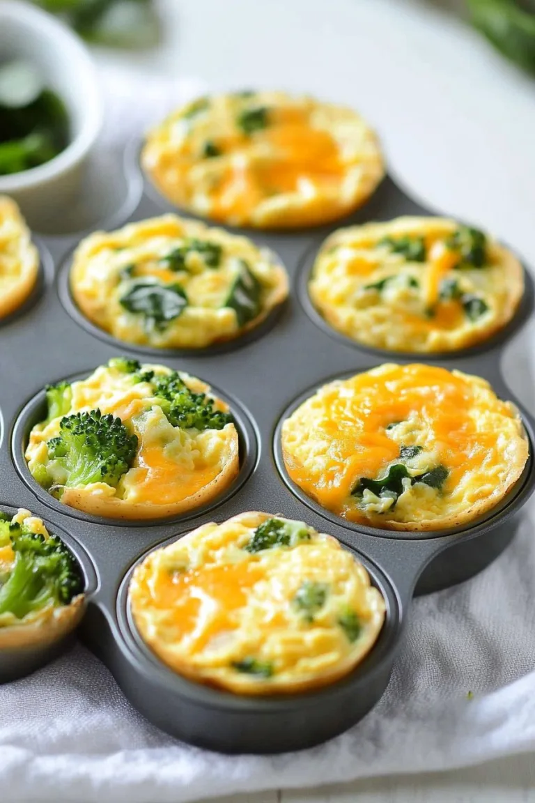 Broccoli Cheddar Egg Bites with Cottage Cheese Recipe