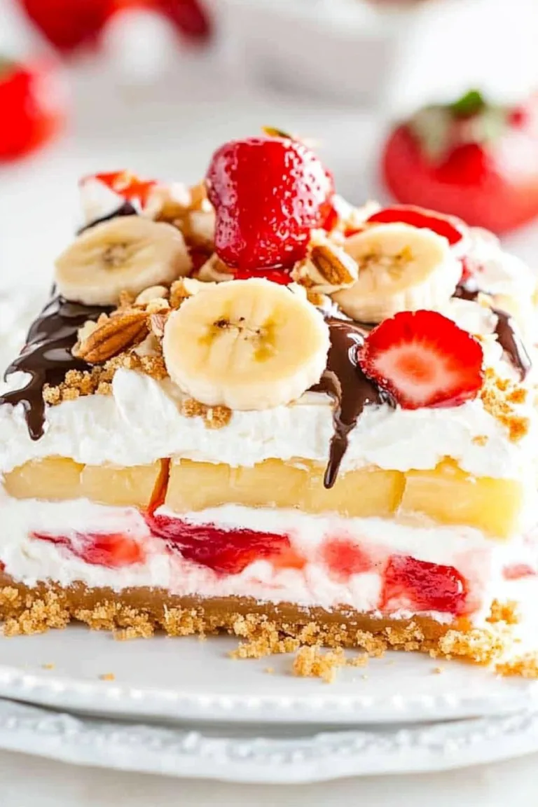 No Bake Banana Split Cake