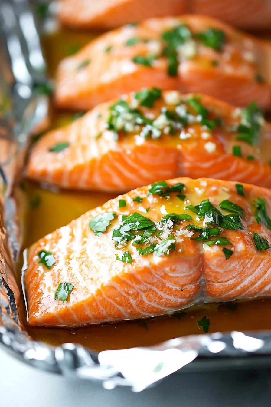 Baked Honey Garlic Salmon in Foil Recipe | Easy & Delicious