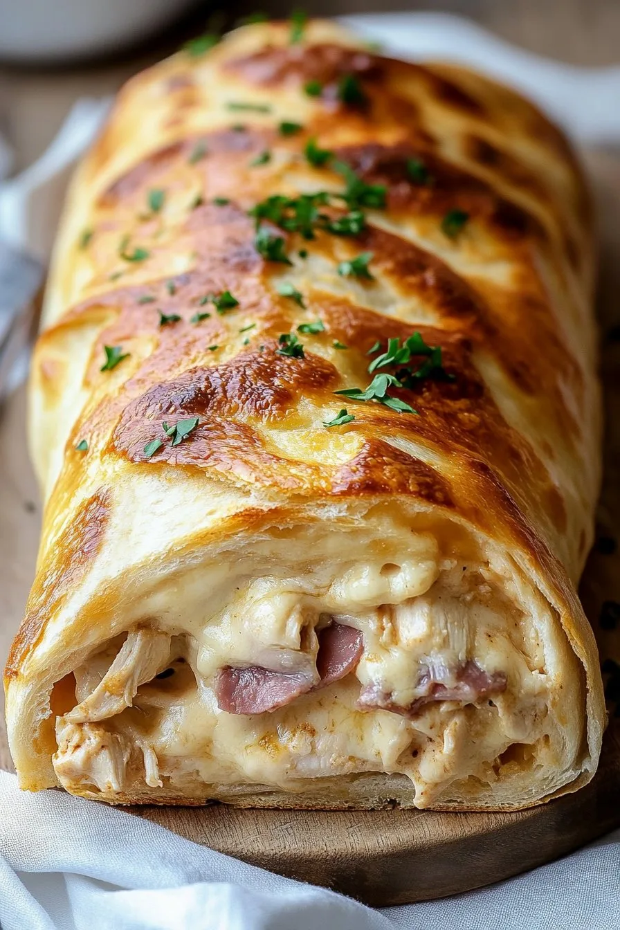 chicken cordon bleu stromboli