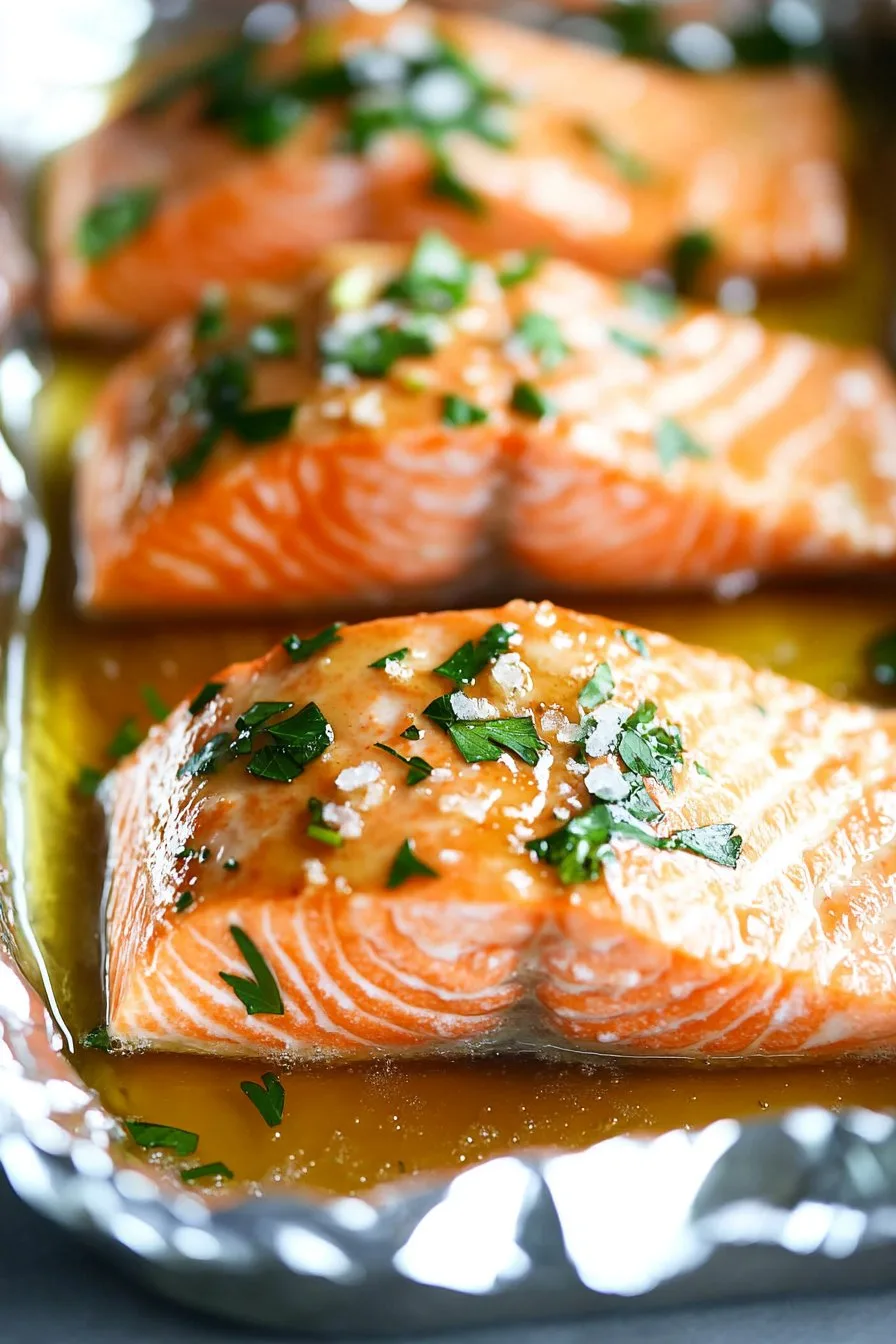 Baked Honey Garlic Salmon in Foil Recipe | Easy & Delicious