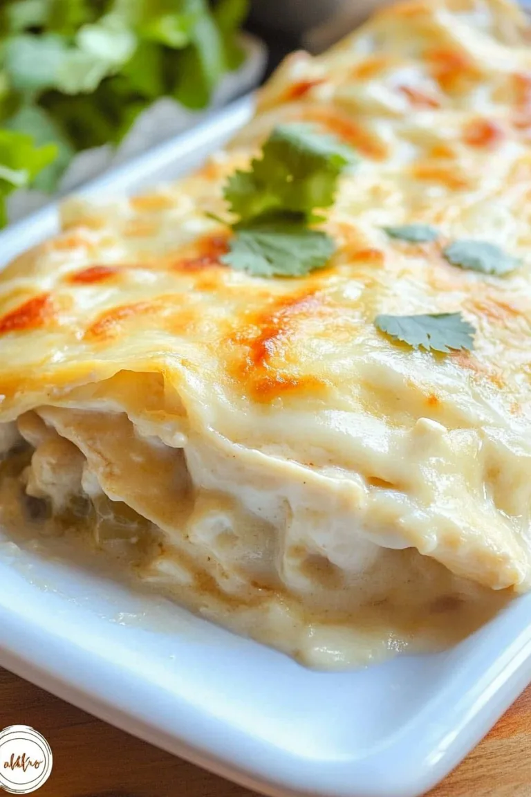 Cheesy Creamy White Chicken Enchiladas