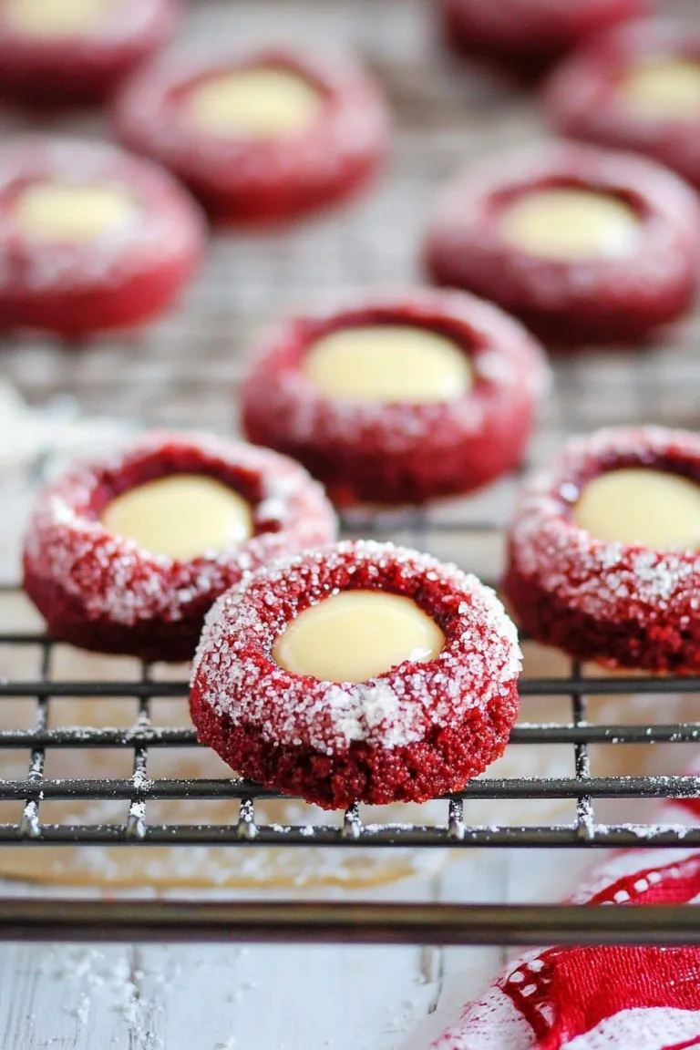 Red Velvet Thumbprint Cookies with Cream Cheese