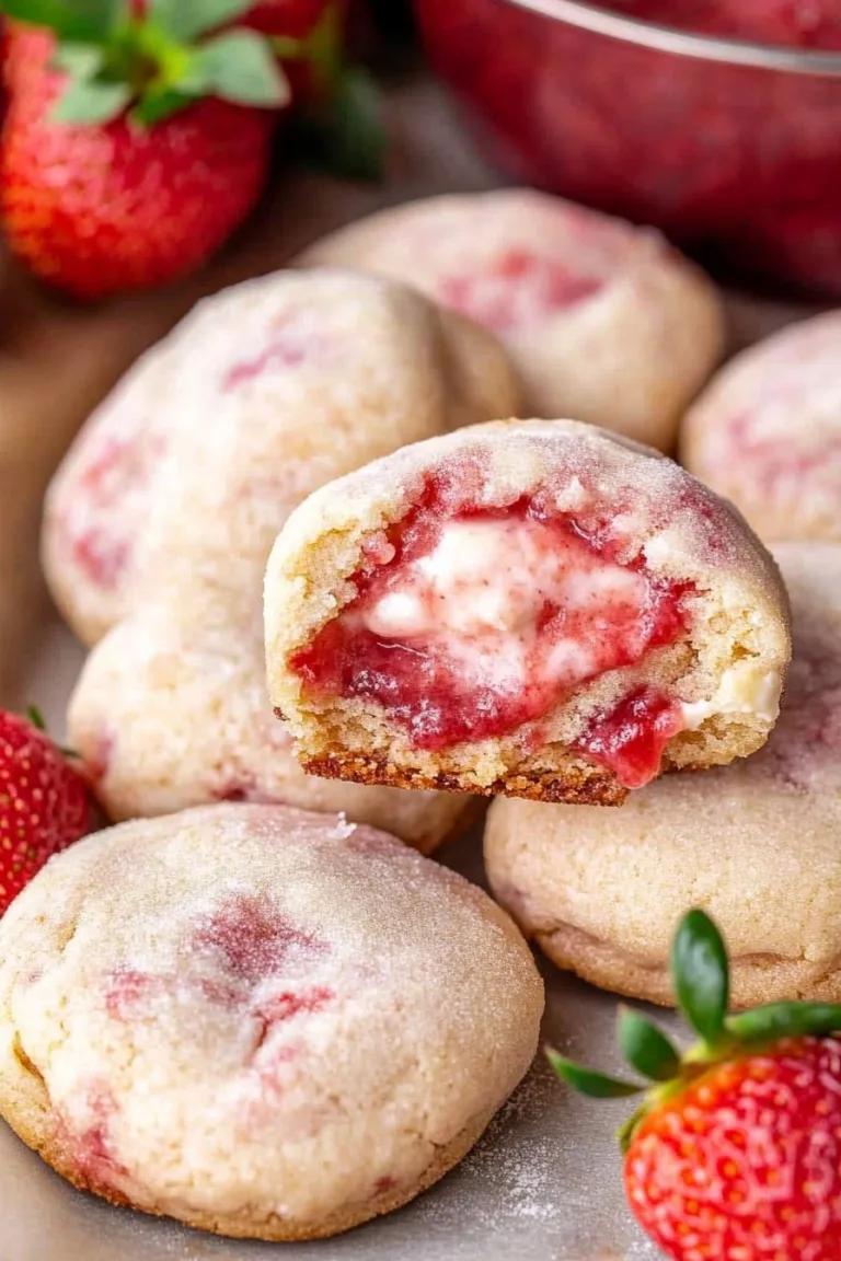 Strawberry Cheesecake Stuffed Cookies