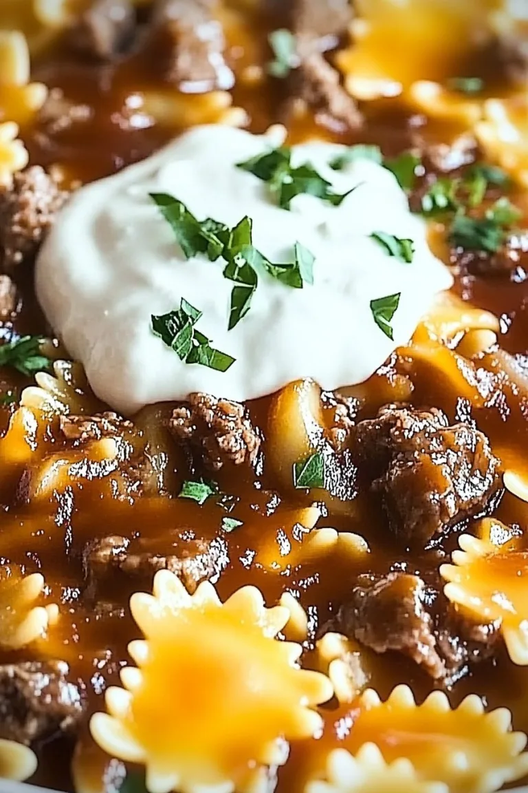 Zesty Honey BBQ Ranch Beef Bowtie Bake
