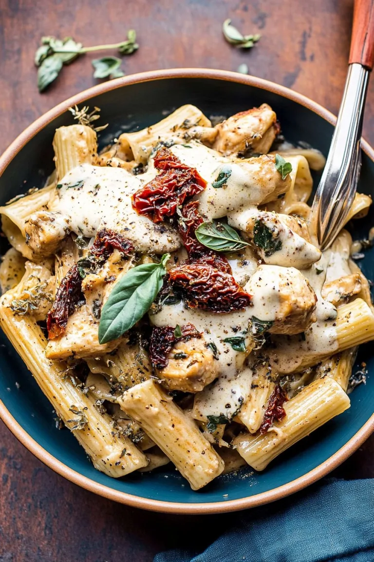 Creamy Sun-Dried Tomato and Chicken Fettuccine