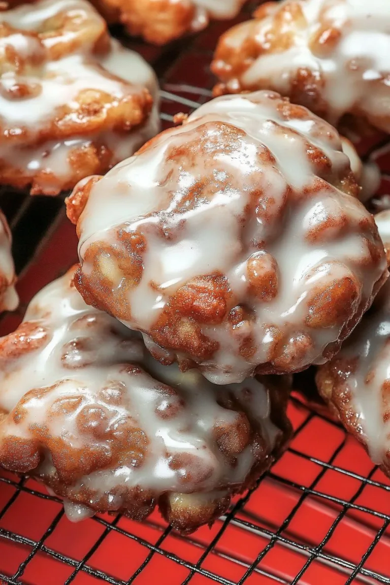 Soft Cinnamon Apple Fritters with Vanilla Glaze
