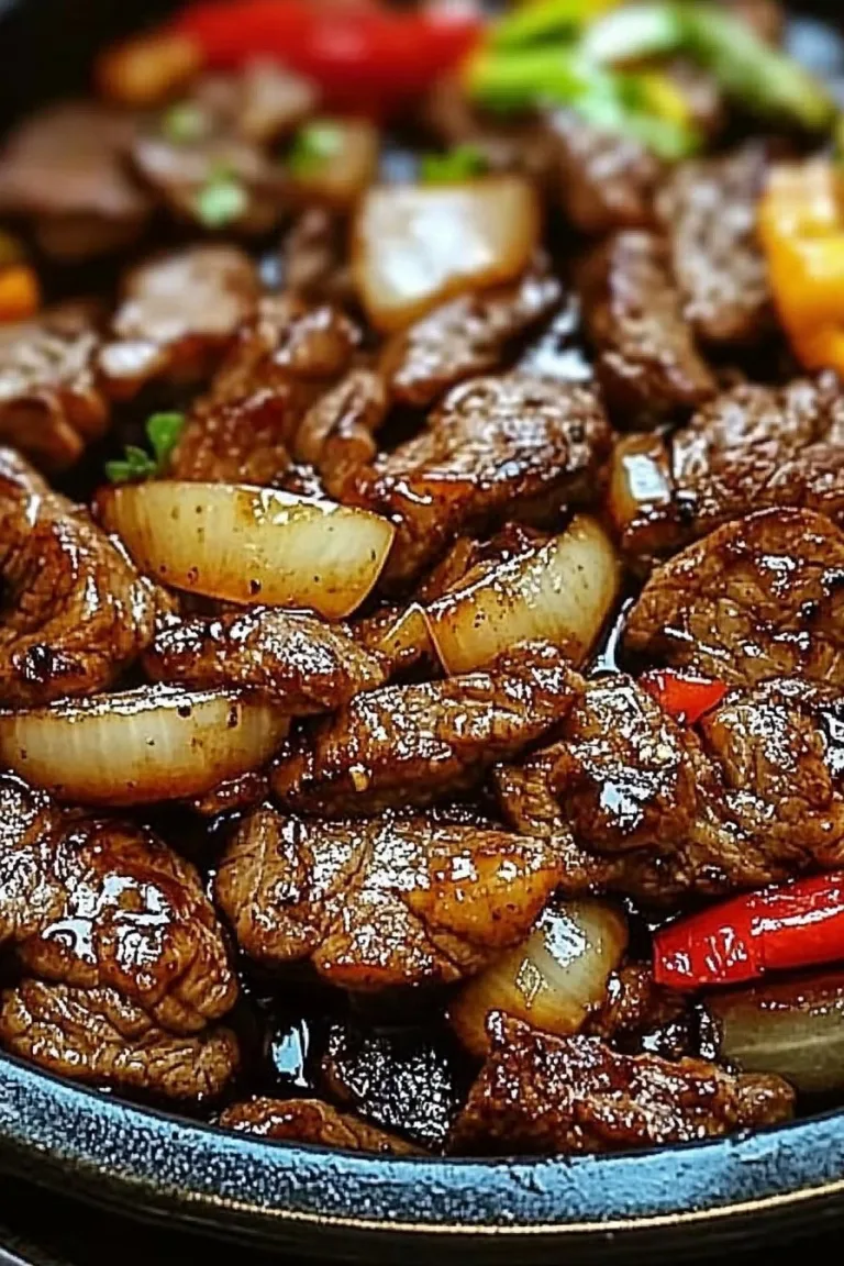 Sizzling Chinese Pepper Steak with Onions