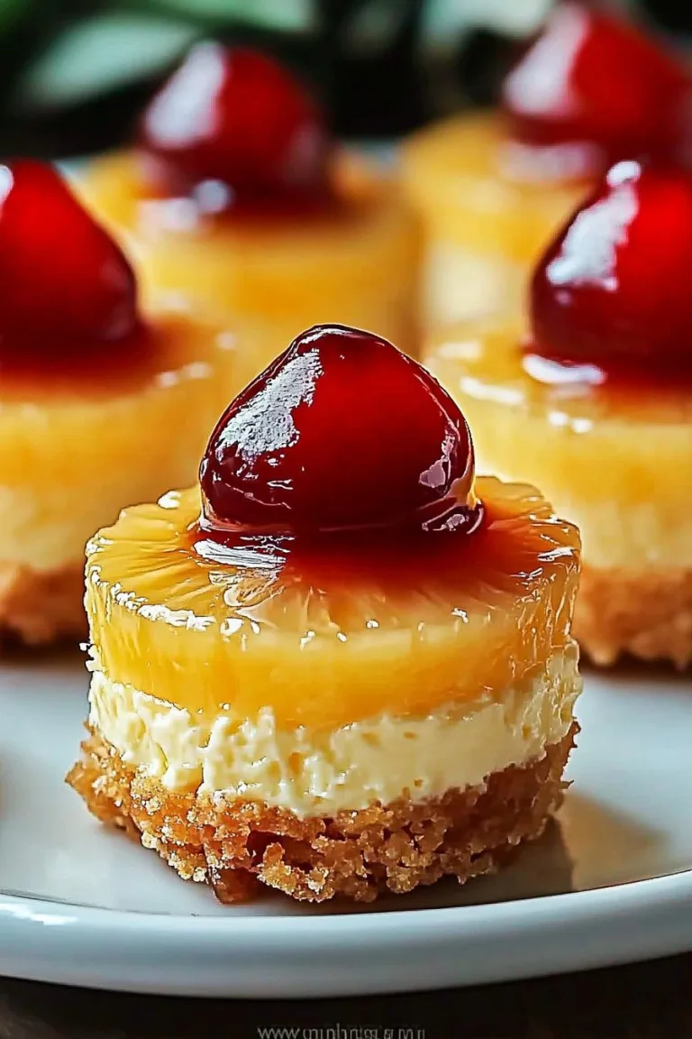Mini Pineapple Upside Down Cheesecakes