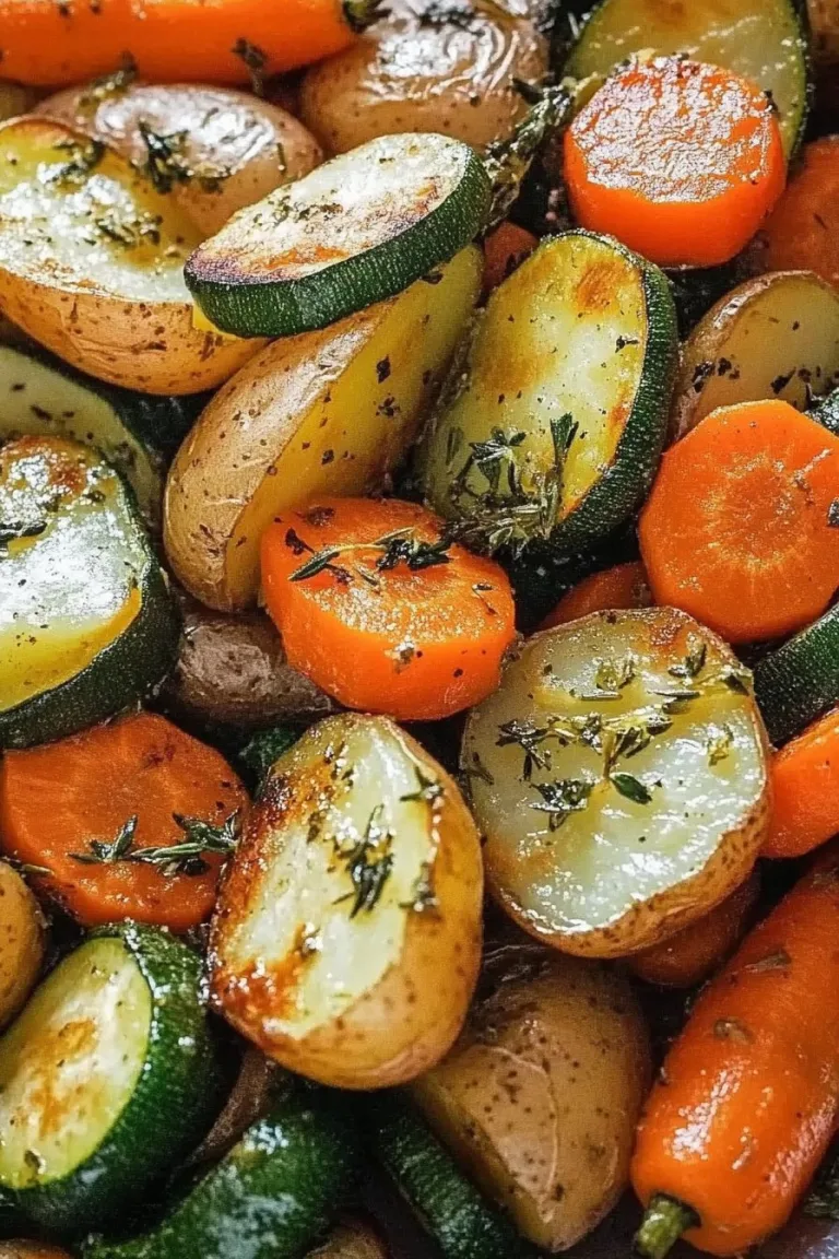 Garlic Herb Roasted Potatoes Carrots and Zucchini