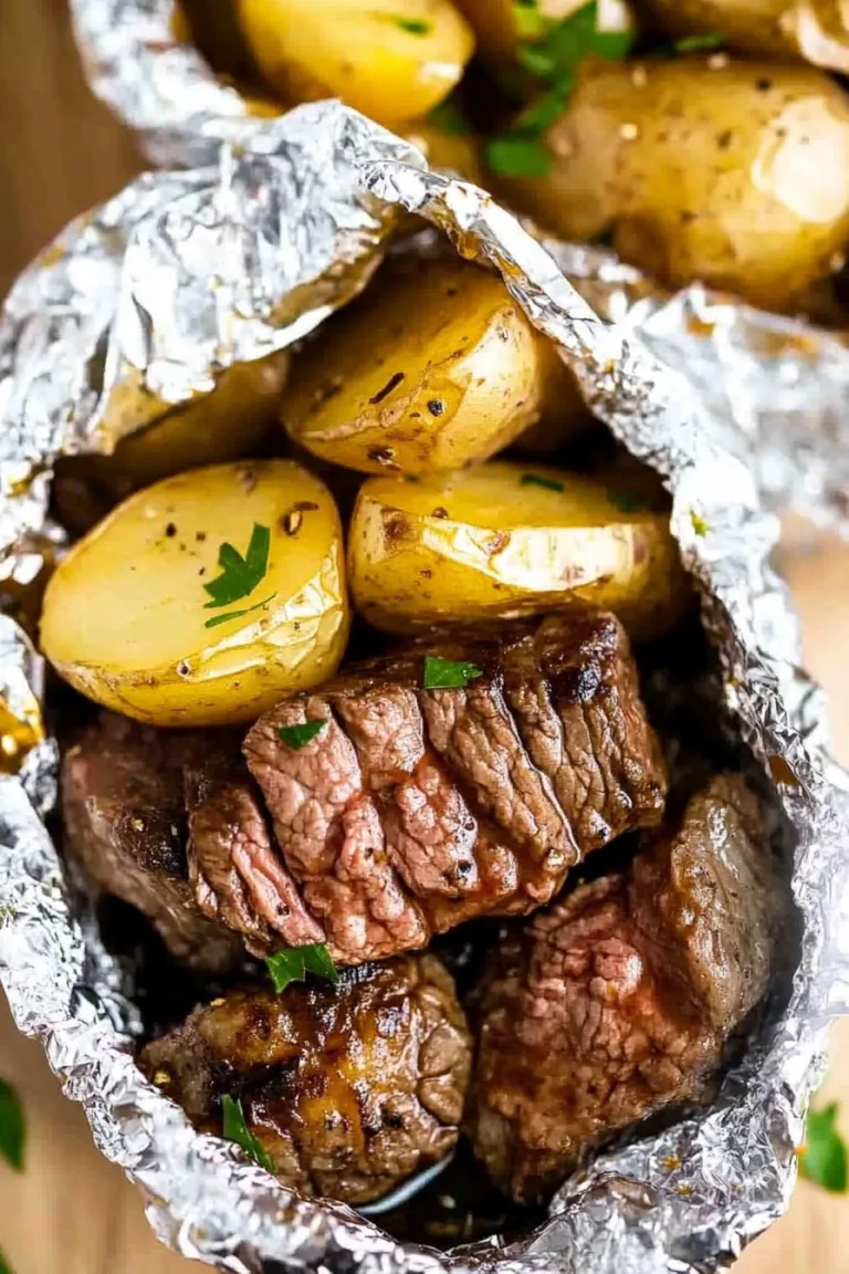 Garlic Steak Potato Foil Packets
