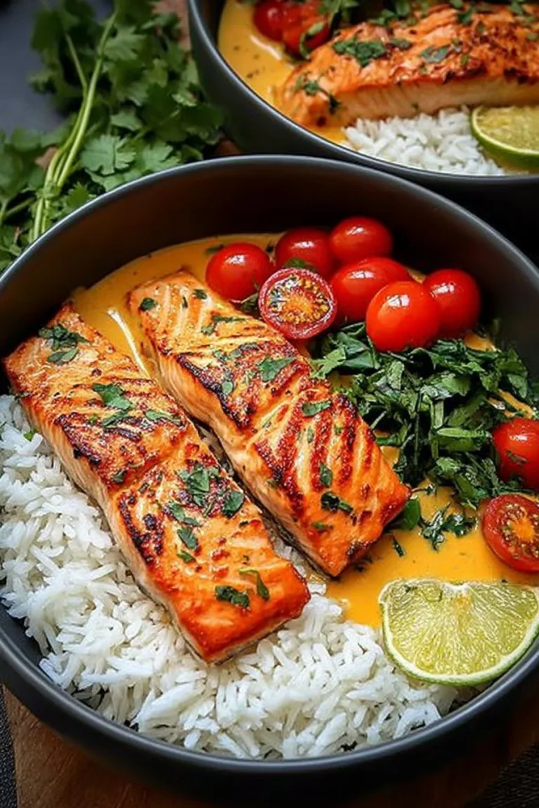 Coconut Curry Salmon With Jasmine Rice