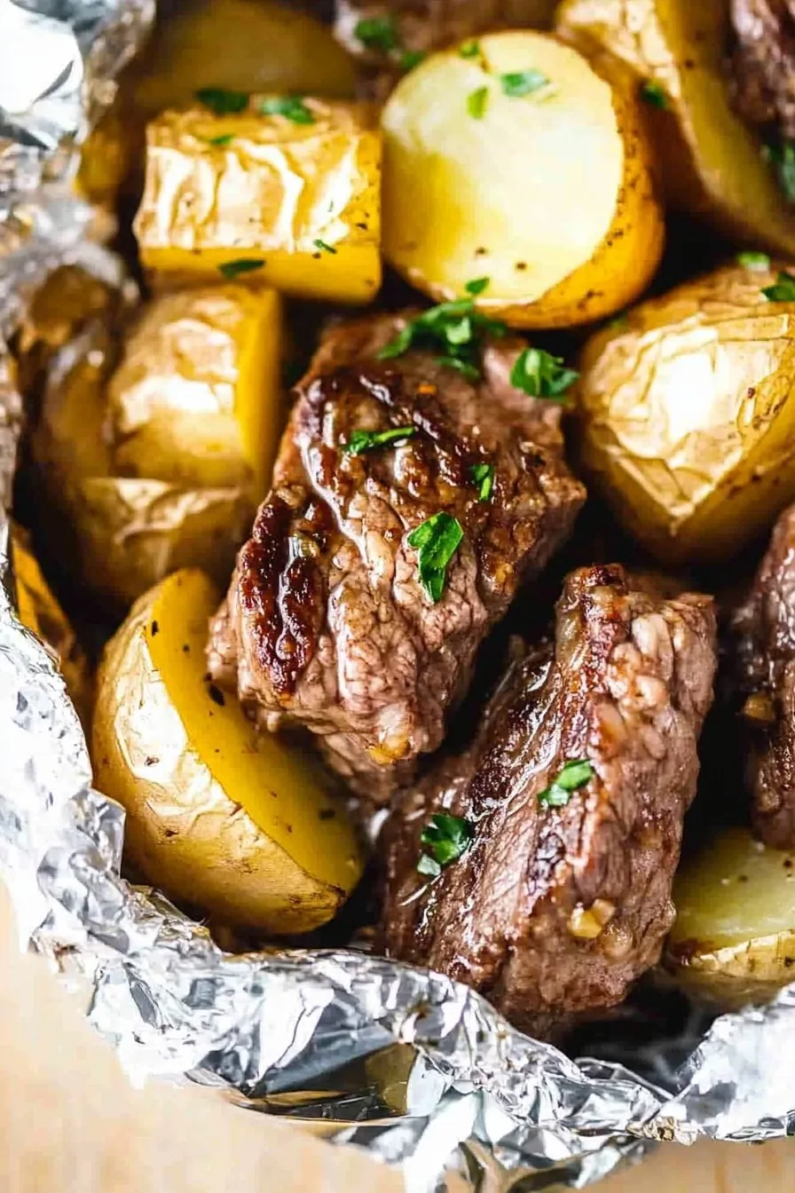 Garlic Steak Potato Foil Packets