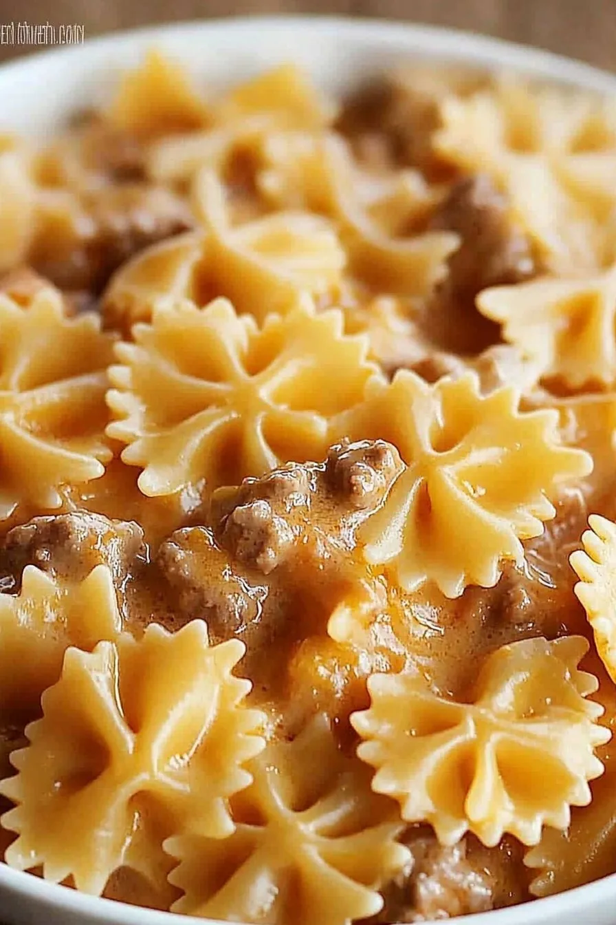 Velveeta Beef Bowtie Pasta