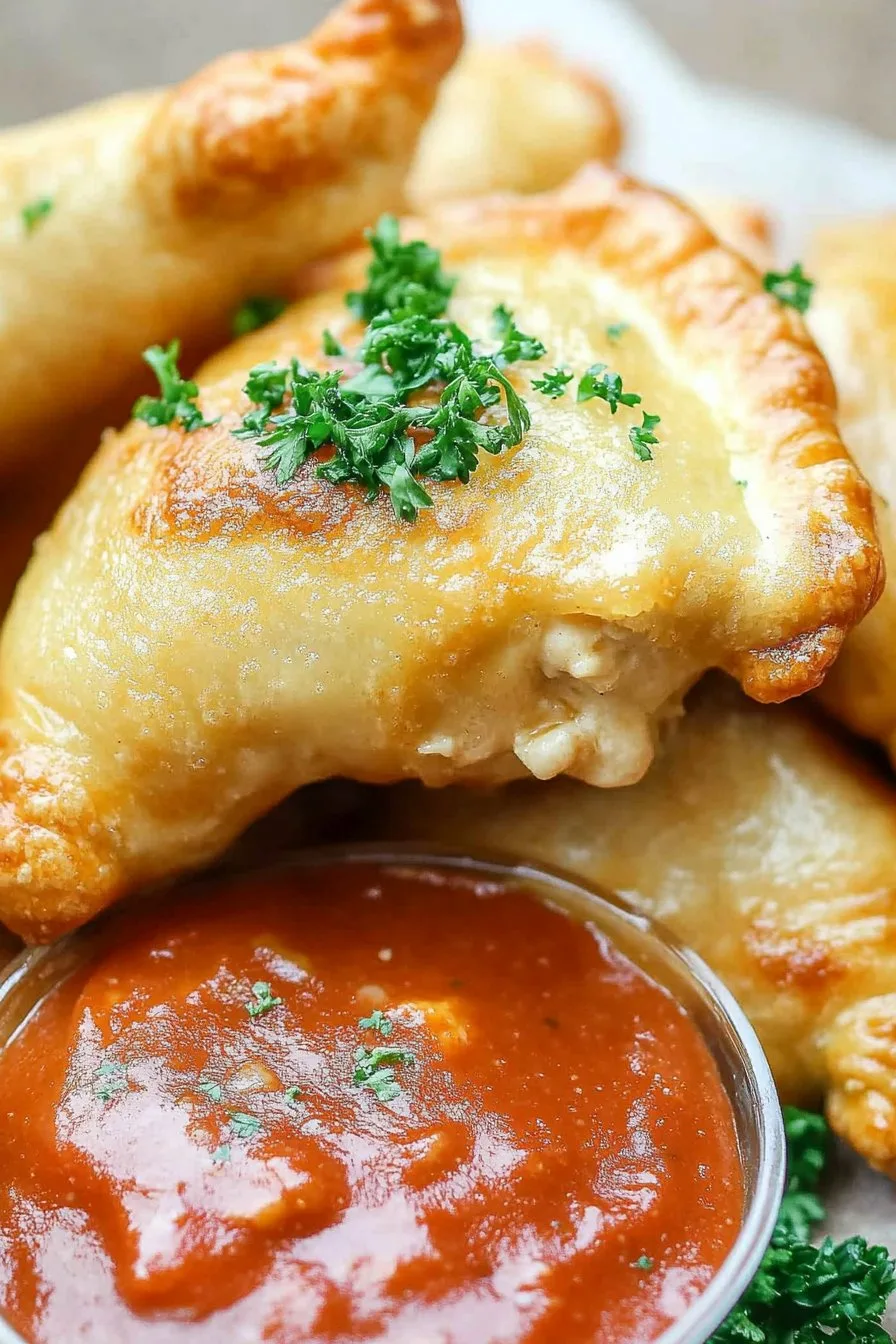 Chicken Alfredo Air Fryer Calzones