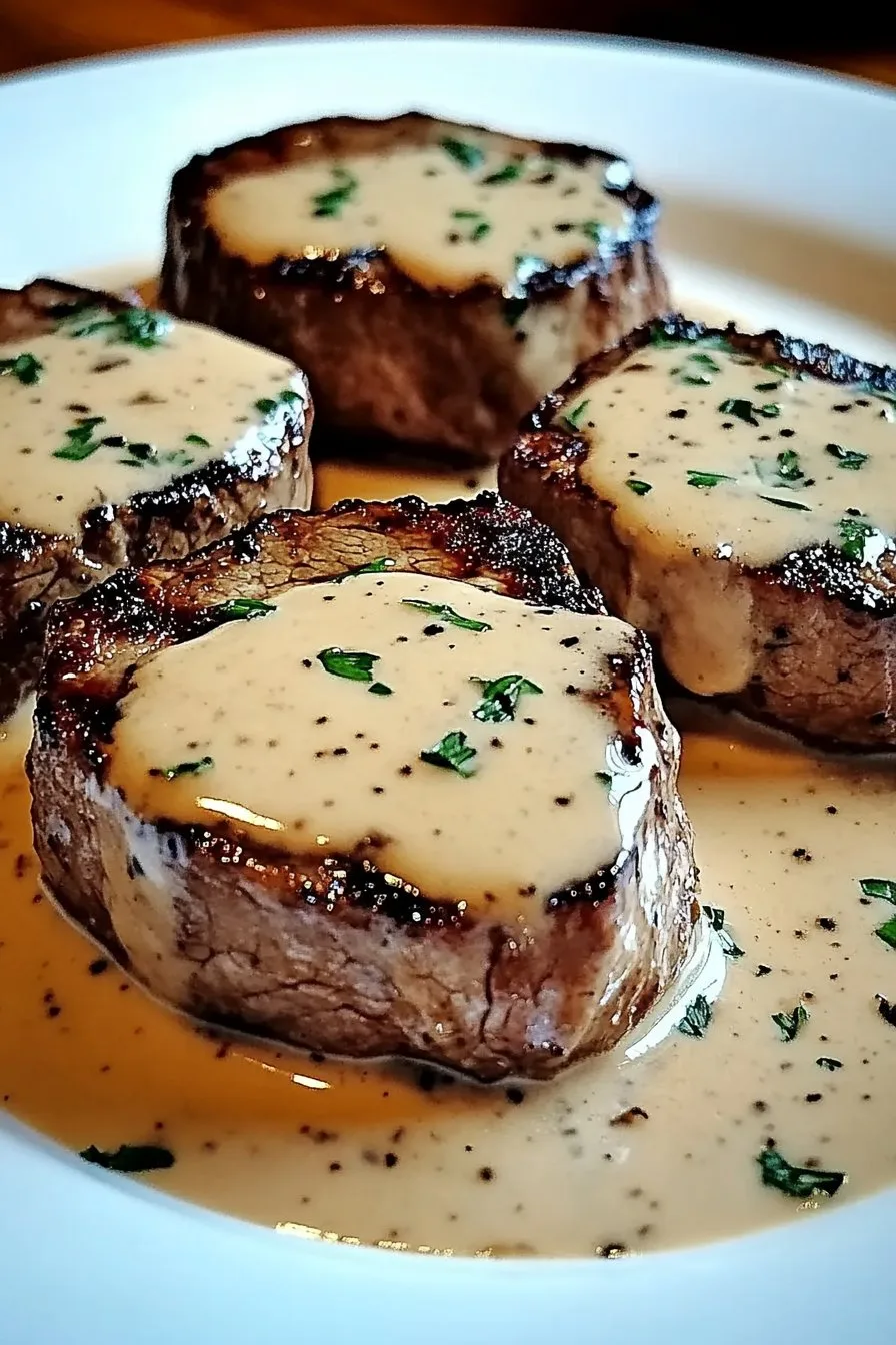 Steak with Haunted Bourbon Garlic Cream Sauce Recipe