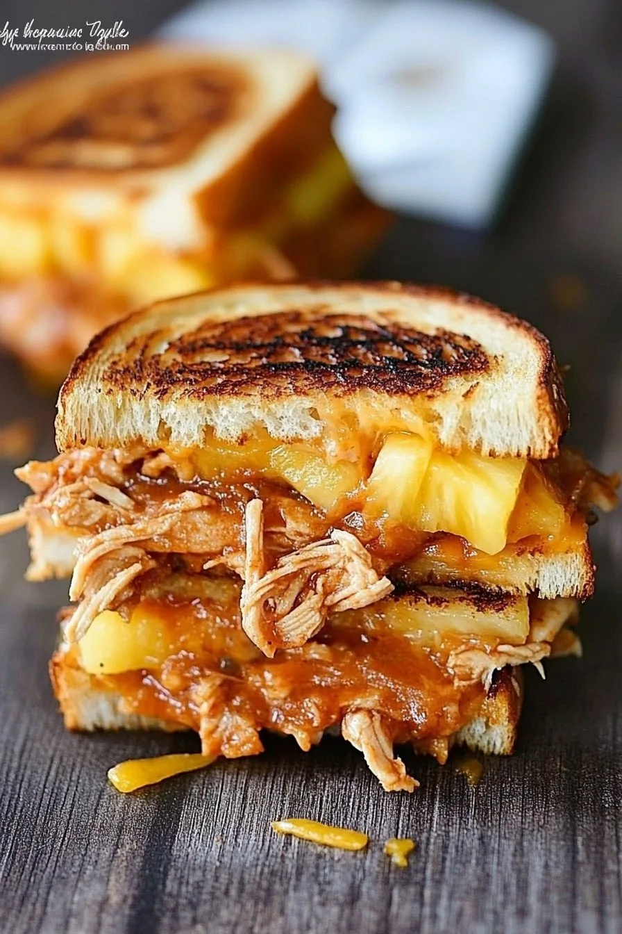 BBQ Chicken and Pineapple Grilled Cheese