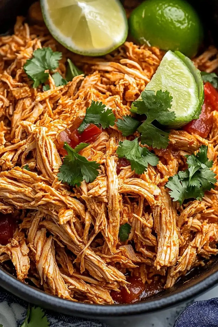 3-Ingredient Slow Cooker Mexican Shredded Chicken