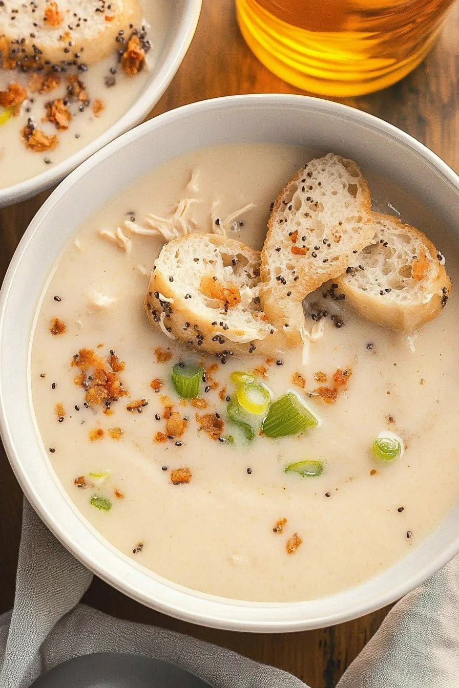 Creamy Everything Bagel Chicken Soup