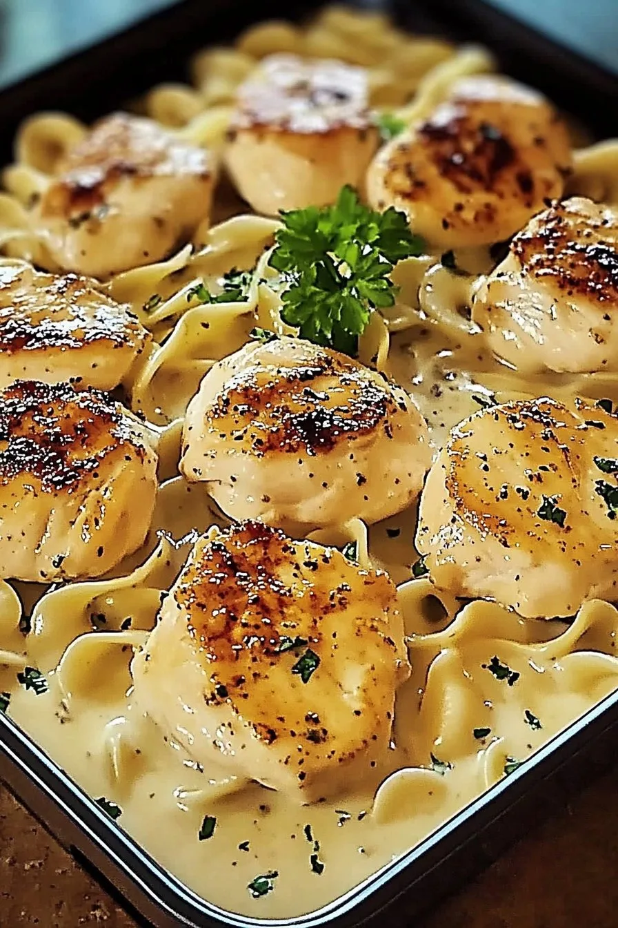Chicken with Creamy Buttered Noodles