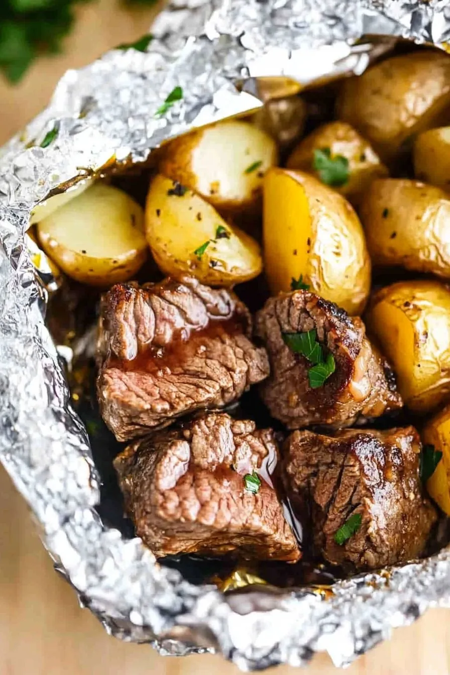 Garlic Steak Potato Foil Packets