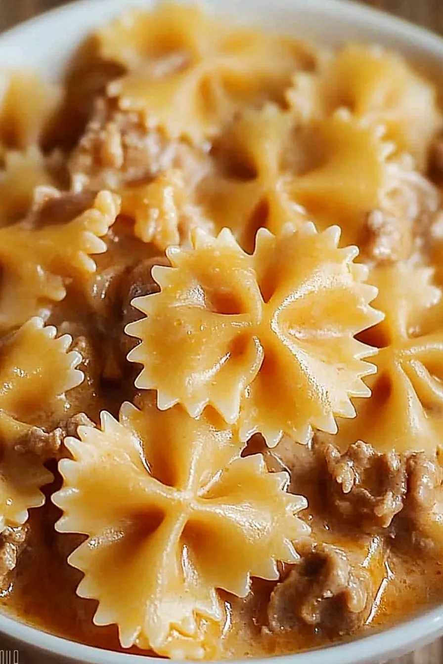 Velveeta Beef Bowtie Pasta