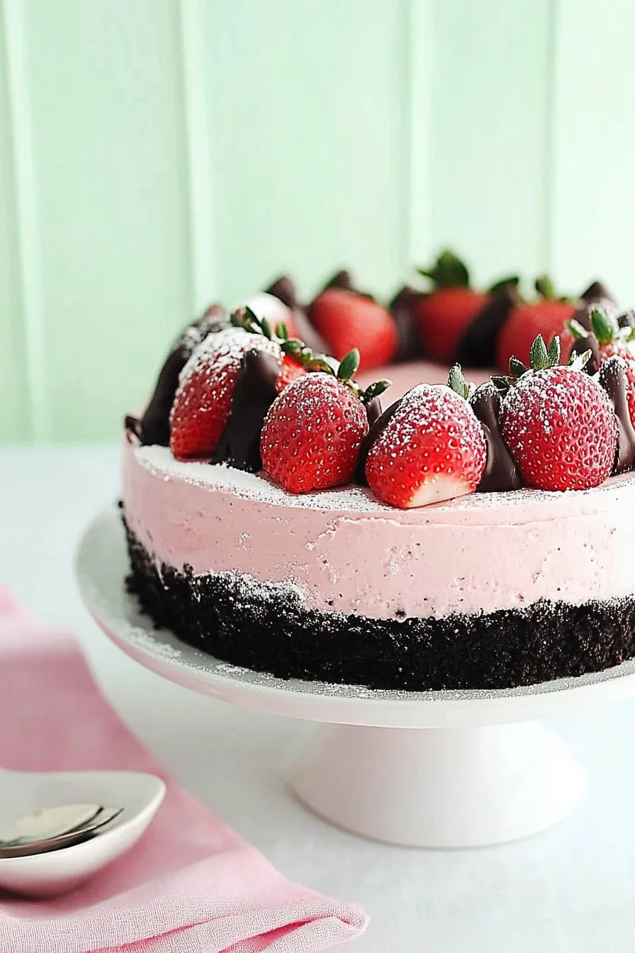 Chocolate Dipped Strawberry Cheesecake