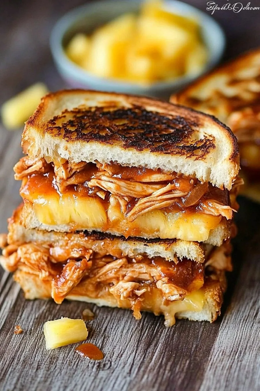 BBQ Chicken and Pineapple Grilled Cheese