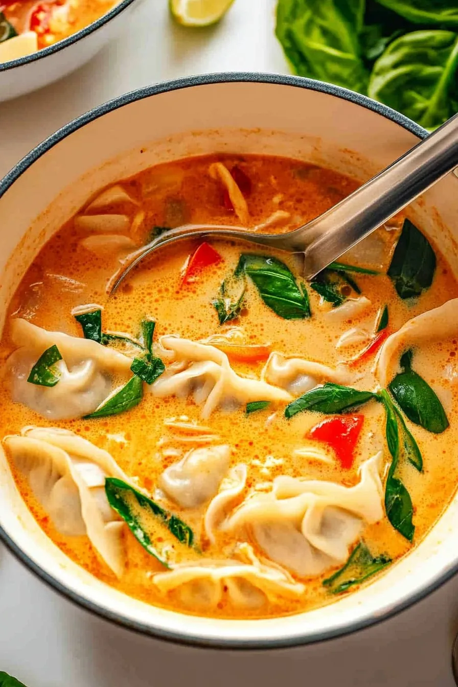 Easy Thai Red Curry Dumpling Soup Recipe