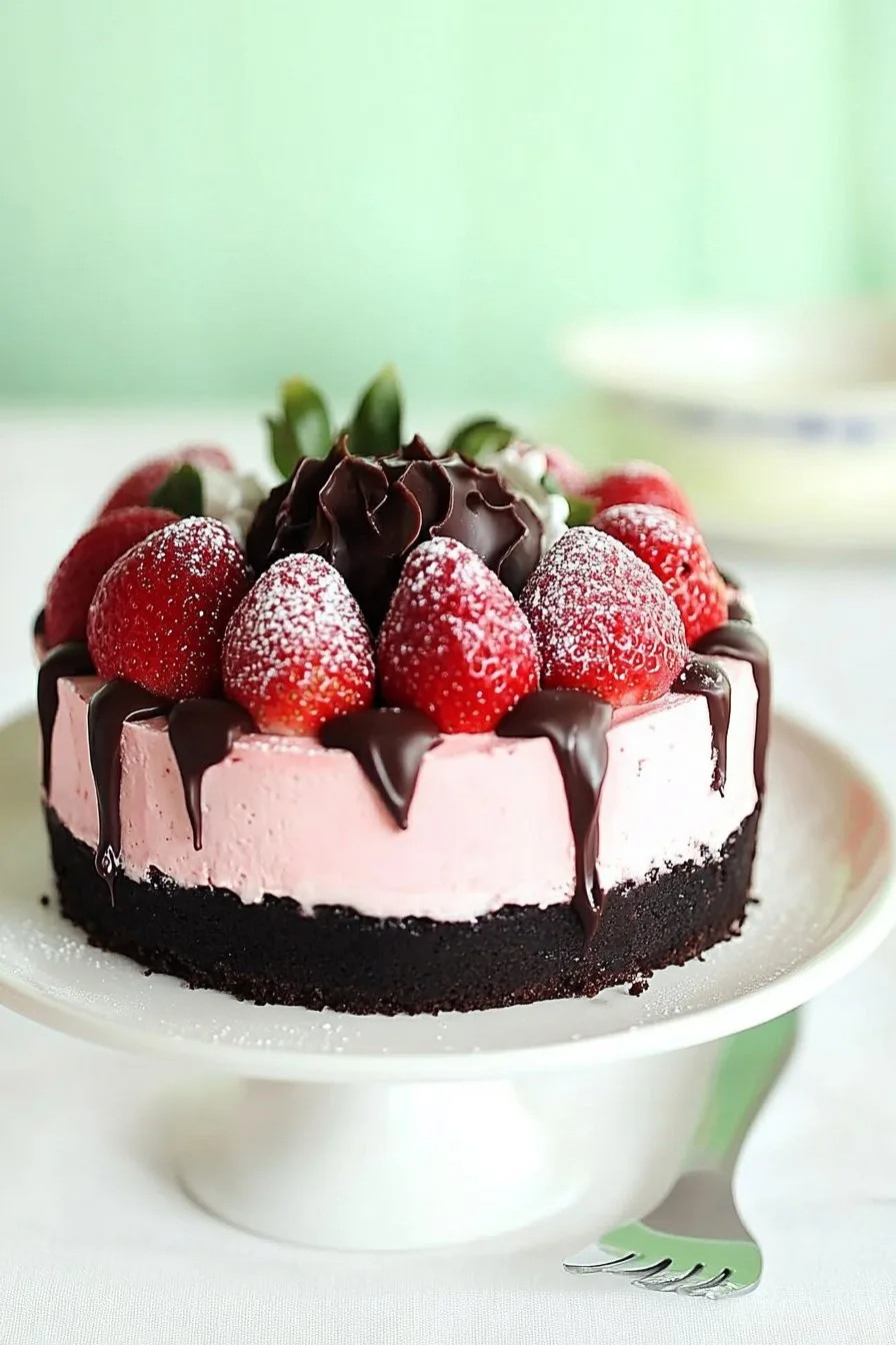 Chocolate Dipped Strawberry Cheesecake