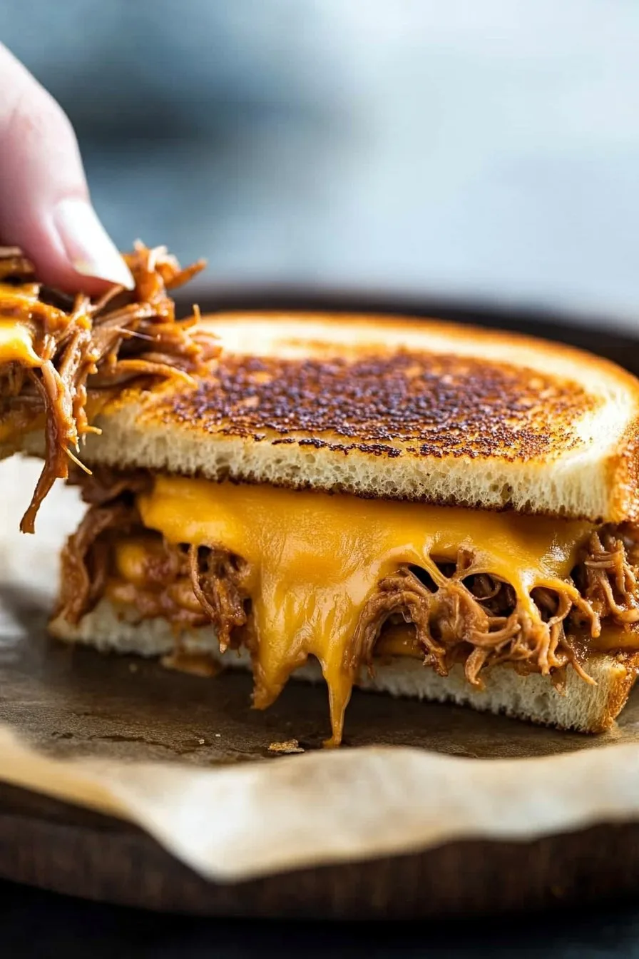 Pulled Pork Grilled Cheese Sandwich