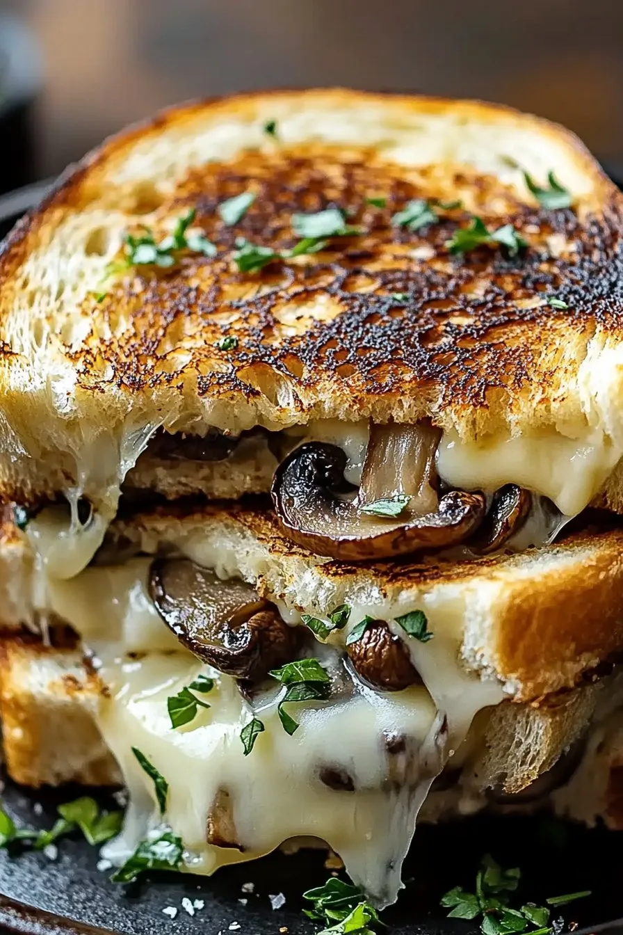 Garlic Mushroom Grilled Cheese
