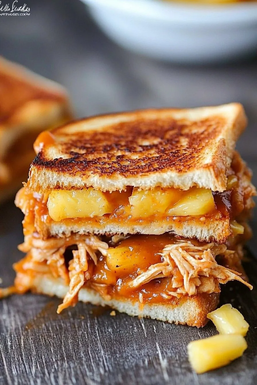 BBQ Chicken and Pineapple Grilled Cheese