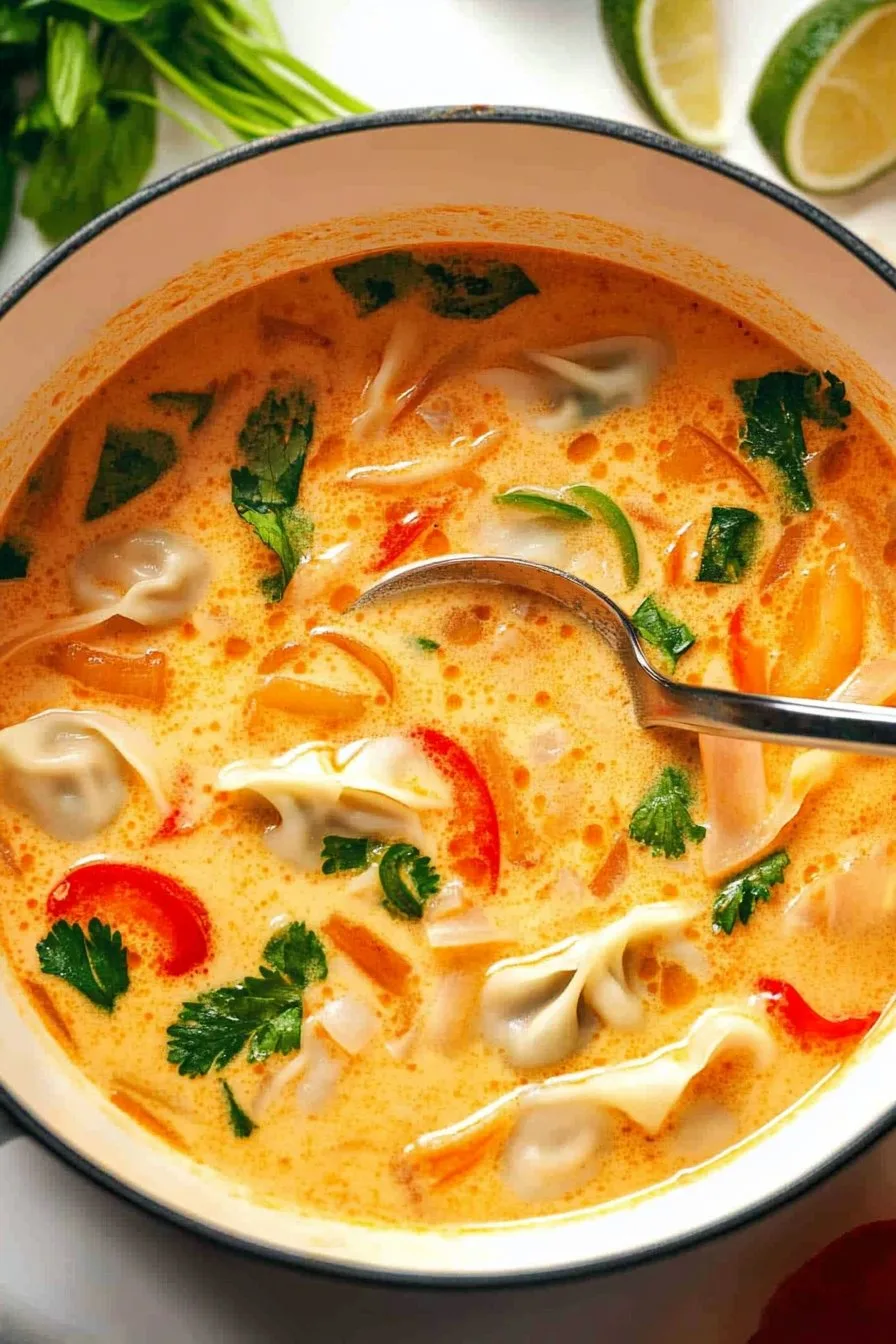 Easy Thai Red Curry Dumpling Soup Recipe