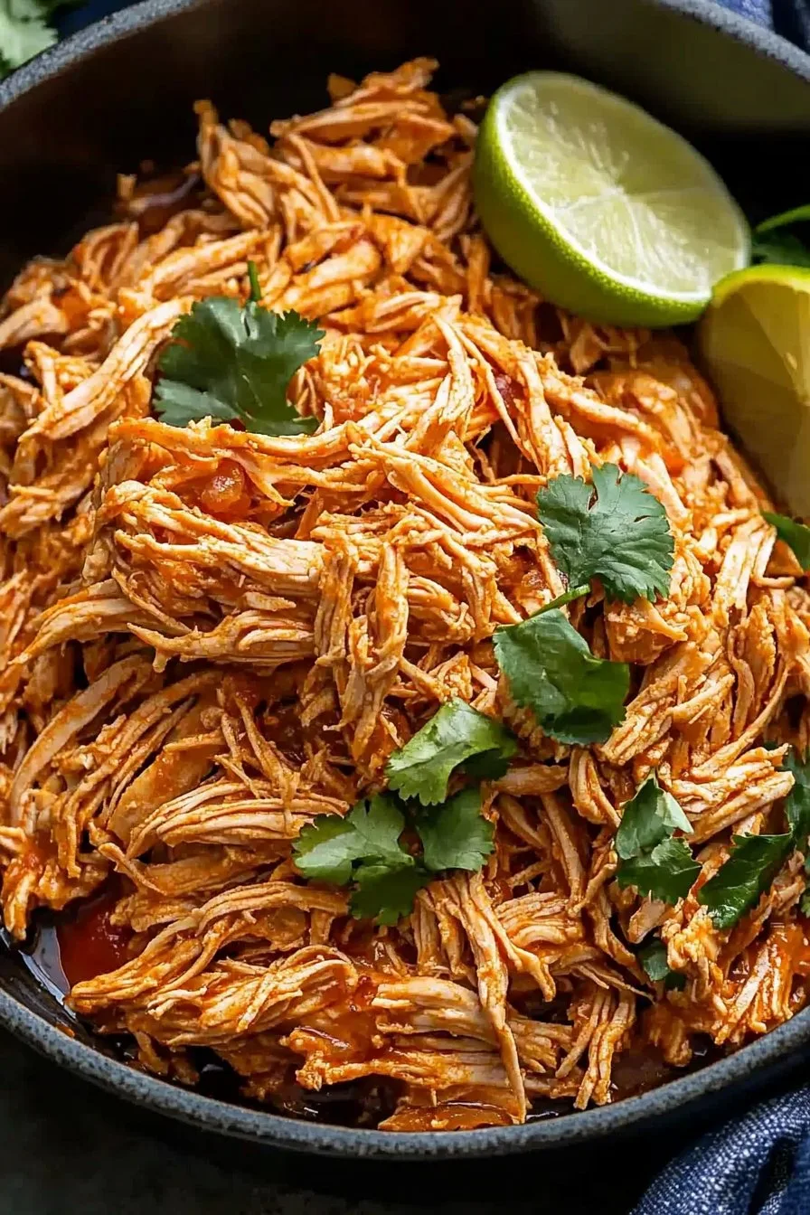 3-Ingredient Slow Cooker Mexican Shredded Chicken