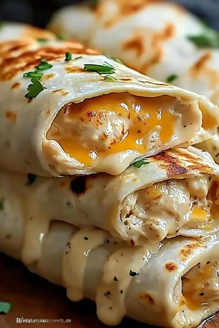 Cheesy Garlic Chicken Wraps