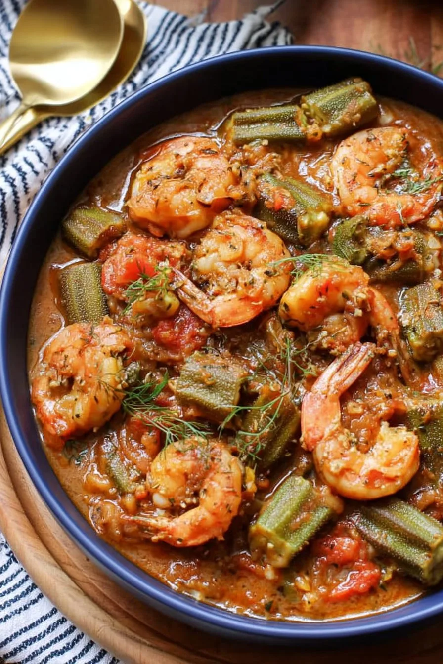 Smothered Okra With Shrimp