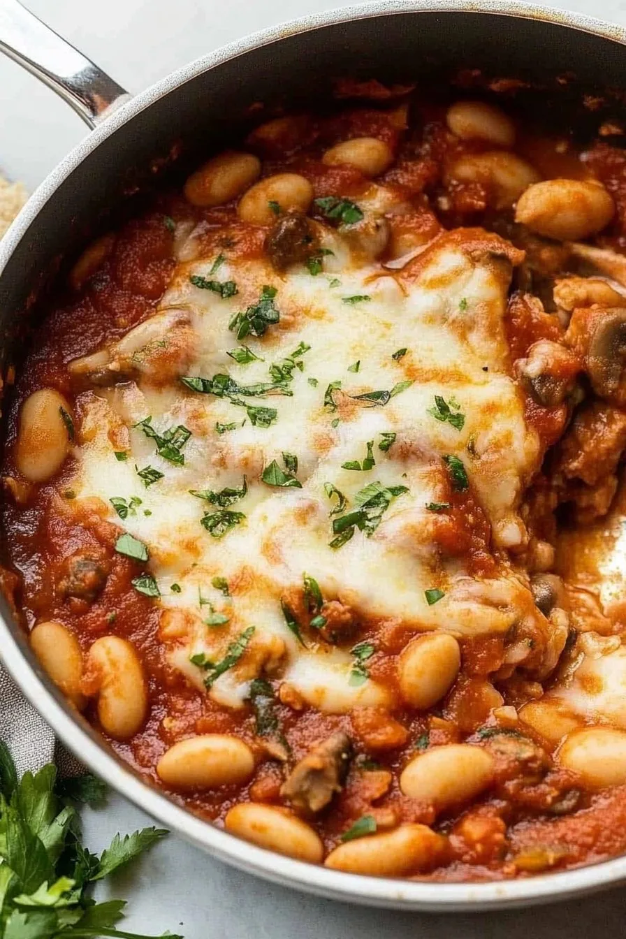 White Beans with Mushrooms and Marinara