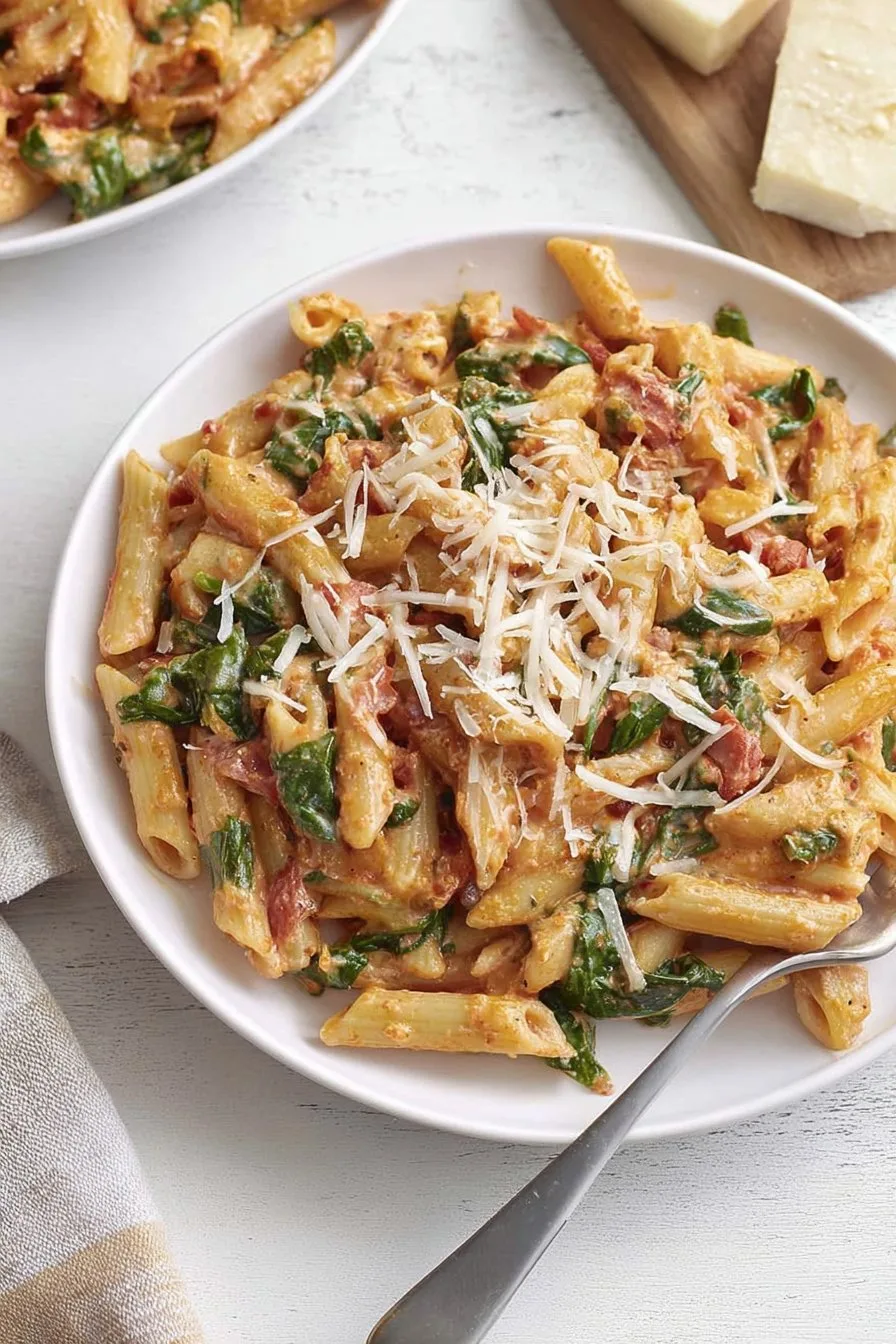 Creamy Tomato and Spinach Pasta