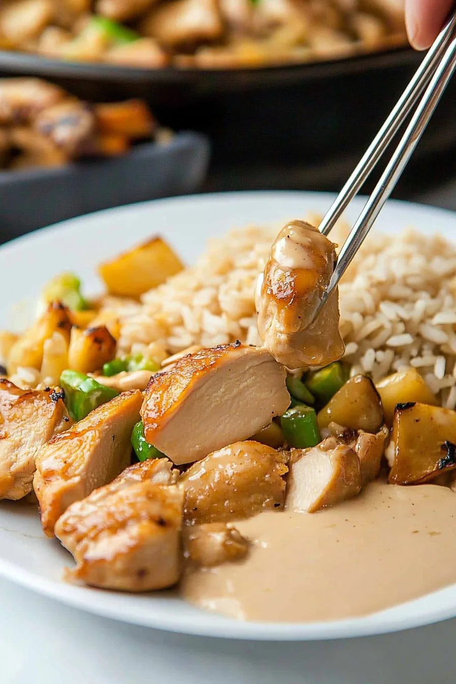 Hibachi Chicken with Fried Rice and Vegetables