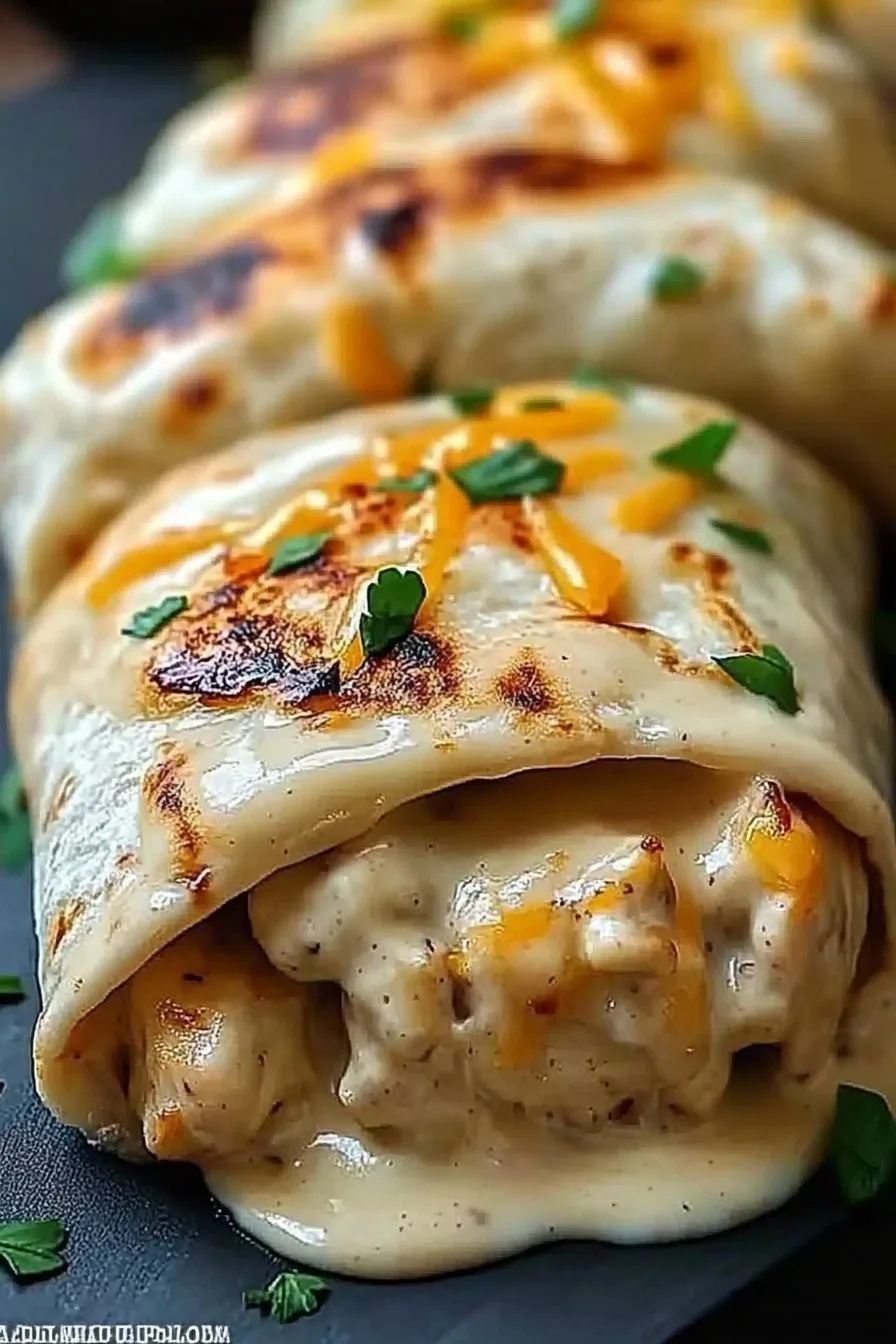 Cheesy Garlic Chicken Wraps