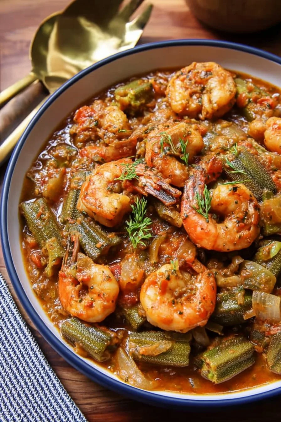 Smothered Okra With Shrimp