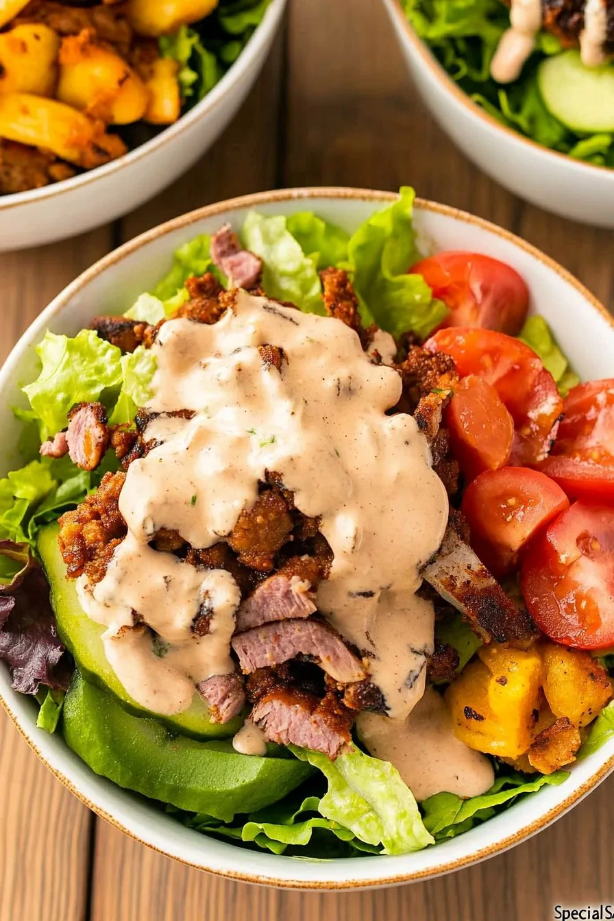 Fully Loaded Burger Bowl with “Special Sauce”