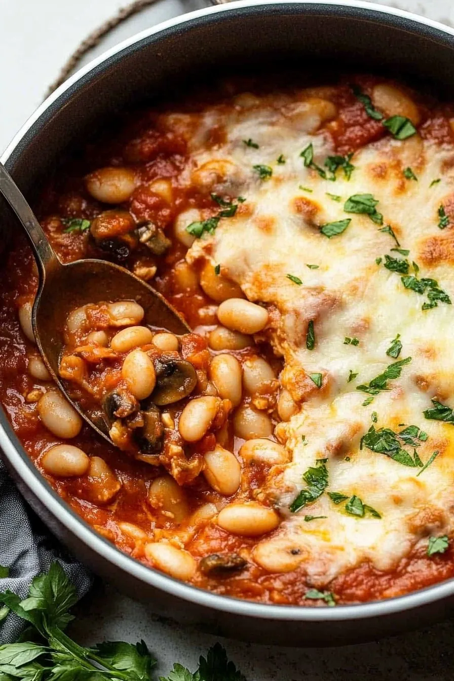 White Beans with Mushrooms and Marinara