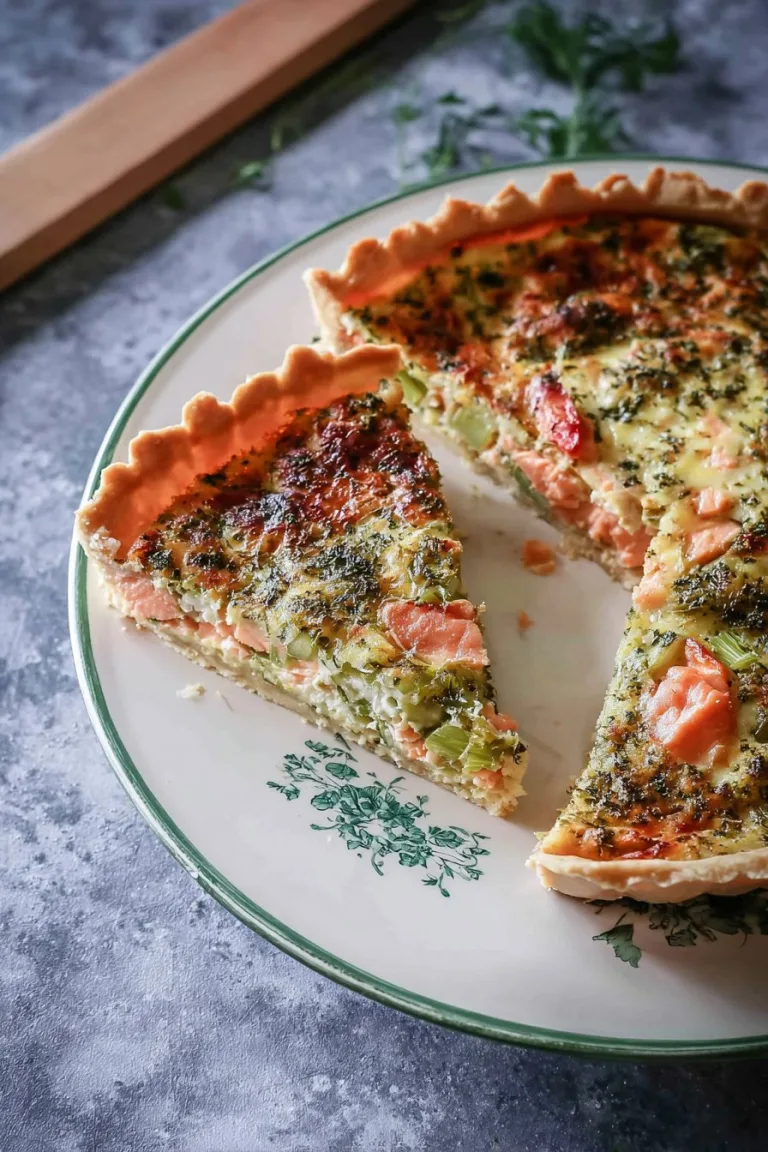 Fresh Salmon and Leek Quiche