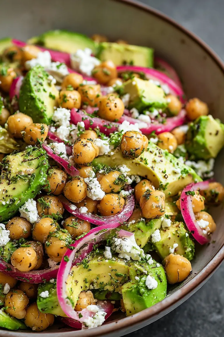 Chickpea Feta Avocado Salad