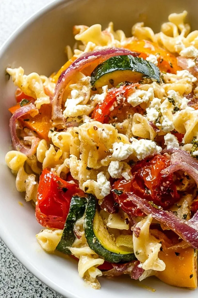 Roasted Veggie Pasta with Feta
