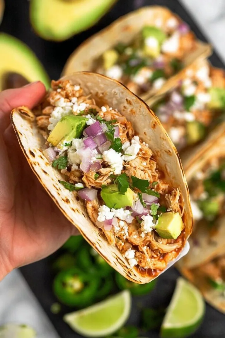 Healthy Crockpot Chicken Tacos