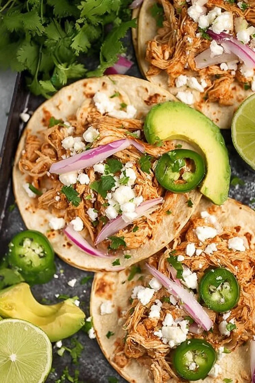 Healthy Crockpot Chicken Tacos